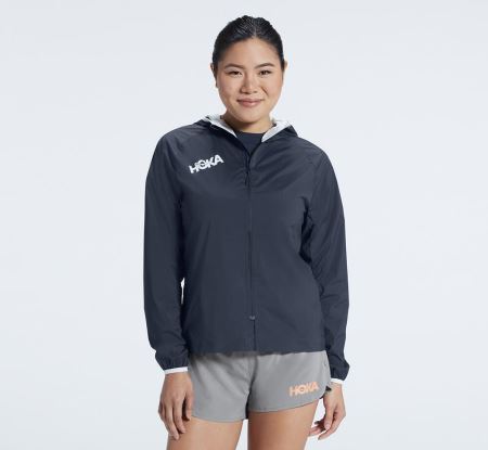 Hoka One One Full-Zip Wind Jacket - Top Dama Outerspace | RO-ANlUxhs